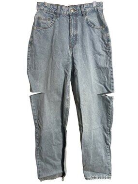 PrettyLittleThing Womens Light Blue Wash Thigh Split Boyfriend Jeans UK8 US4